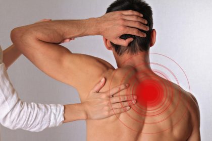 Chiropractic, osteopathy, dorsal manipulation.Therapist doing healing treatment on man's back. Alternative medicine, pain relief concept
